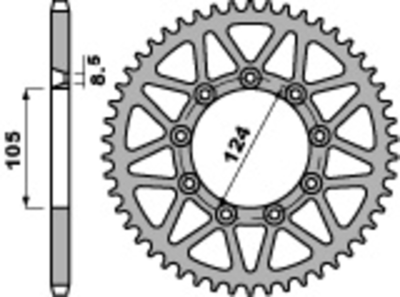 Couronne PBR acier C45 standard 3505 - 520 