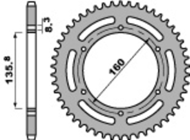 Couronne PBR acier C45 standard 3552 - 520 