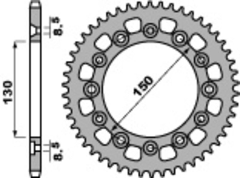 Couronne PBR acier C45 standard 4308 - 520 