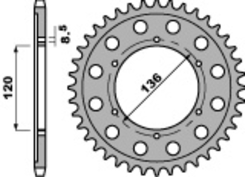 Couronne PBR acier C45 standard 4324 - 428 