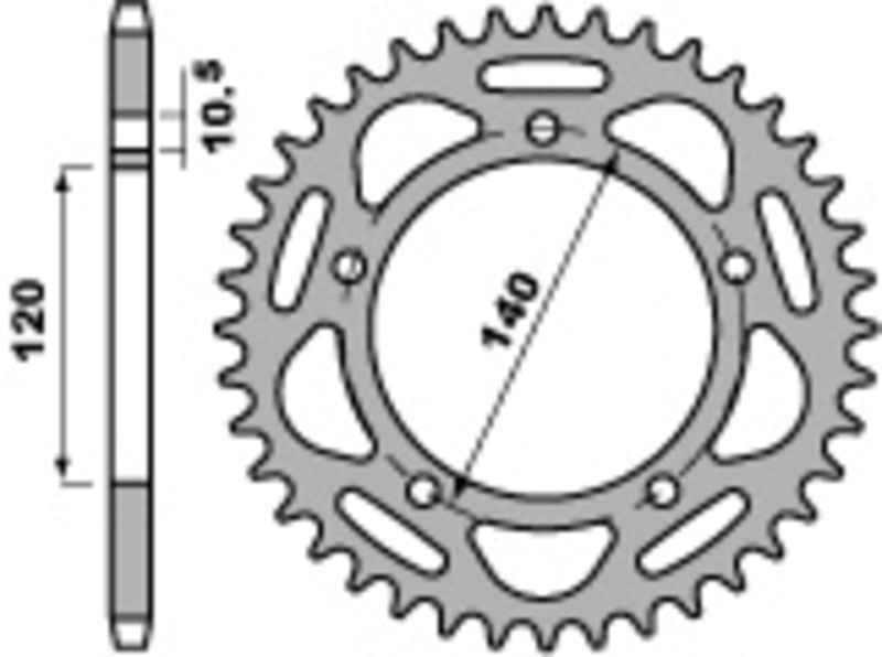 Couronne PBR acier C45 standard 4397 - 520 