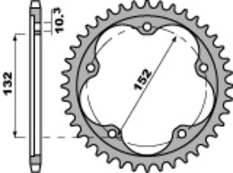 Couronne PBR aluminium Ultra-Light anodisé dur 4460 - 525 