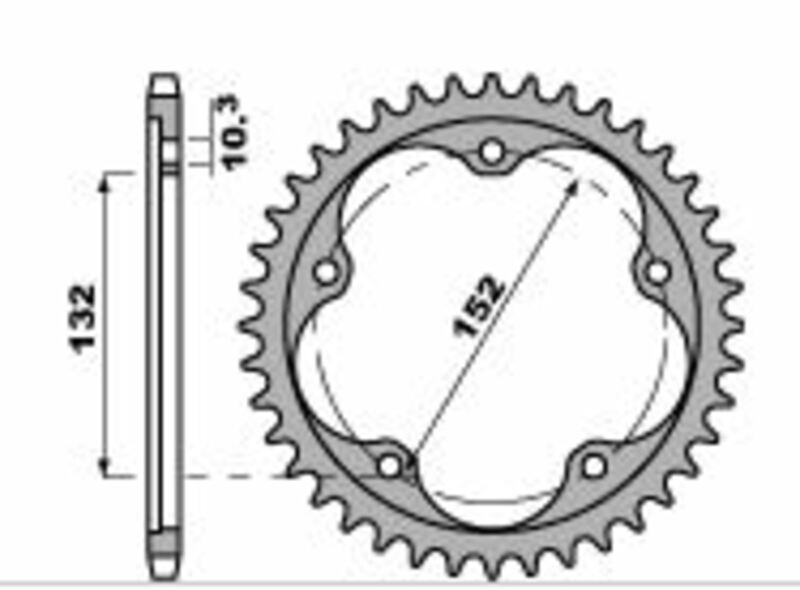 Couronne PBR aluminium ultra-light anodisé dur 4464 - 520 
