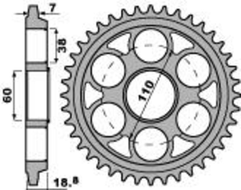 Couronne PBR aluminium Ultra-Light anodisé dur 4522 - 525 