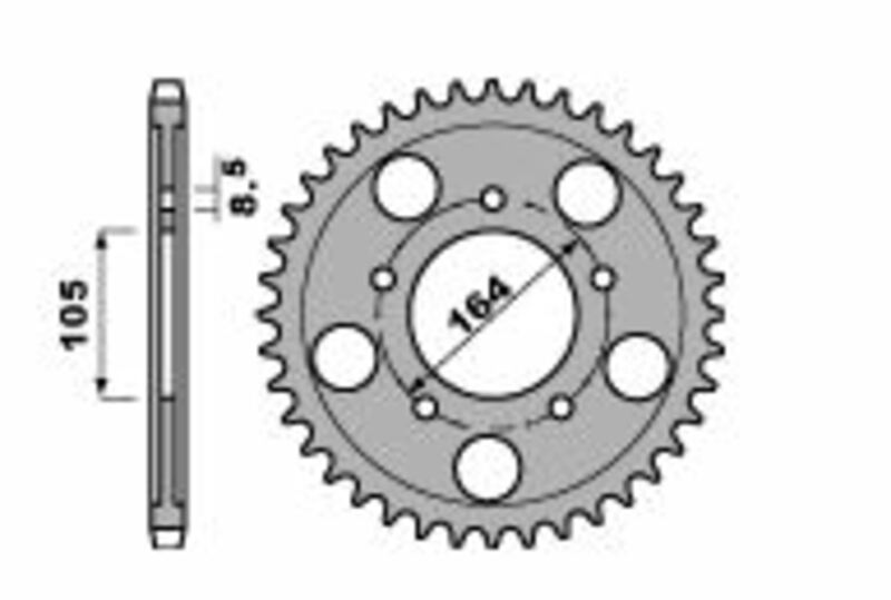 Couronne PBR acier C45 standard 4557 - 525 