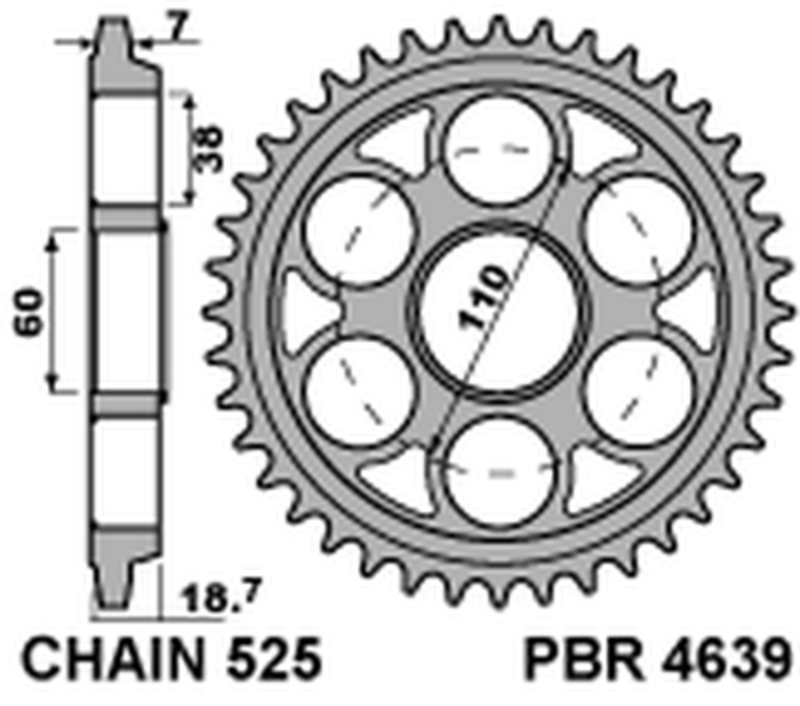 Couronne PBR aluminium Ultra-Light anodisé dur 4639 - 525 