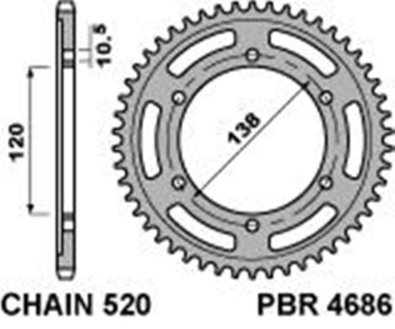 Couronne PBR acier C45 standard 4686 - 520 