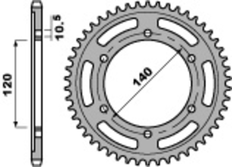 Couronne PBR acier C45 standard 498 - 530 