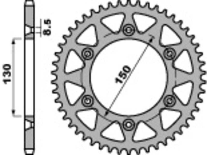 Couronne PBR acier C45 standard 270 - 520 