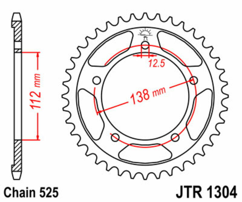 Couronne JT SPROCKETS acier standard 1304 - 525 