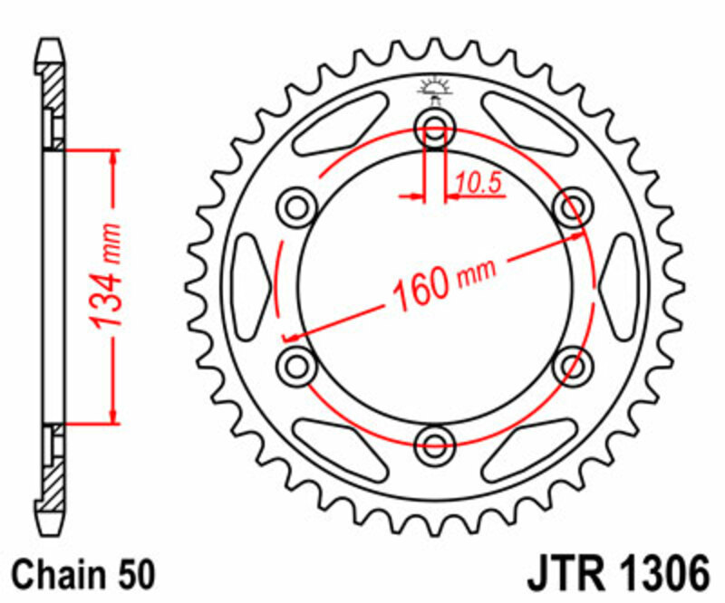 Couronne JT SPROCKETS acier standard 1306 - 530 