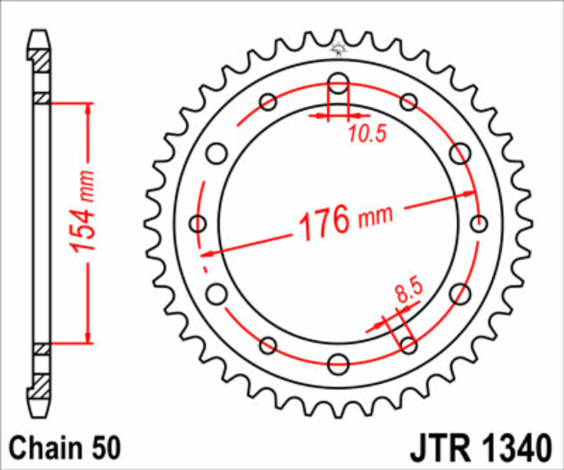 Couronne JT SPROCKETS acier standard 1340 - 530 