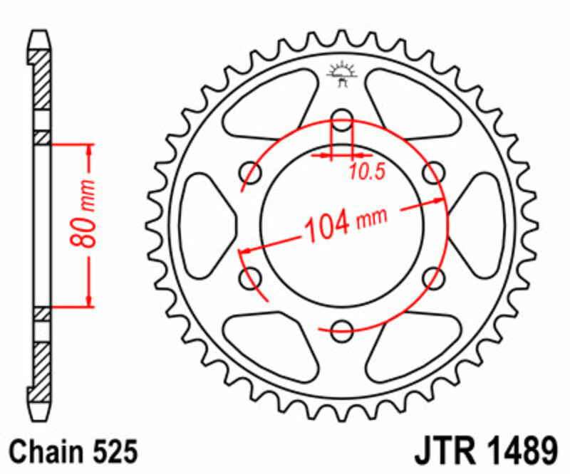 Couronne JT SPROCKETS acier standard 1489 - 525 