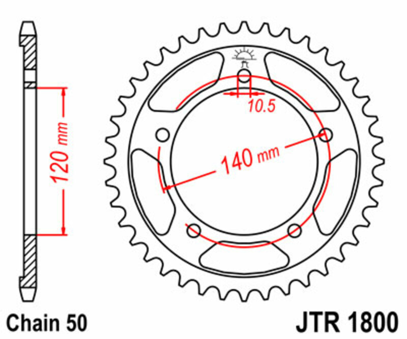 Couronne JT SPROCKETS acier standard 1800 - 530 