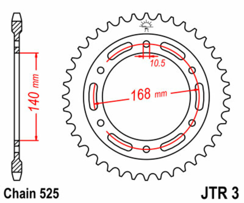 Couronne JT SPROCKETS Acier Standard - 525