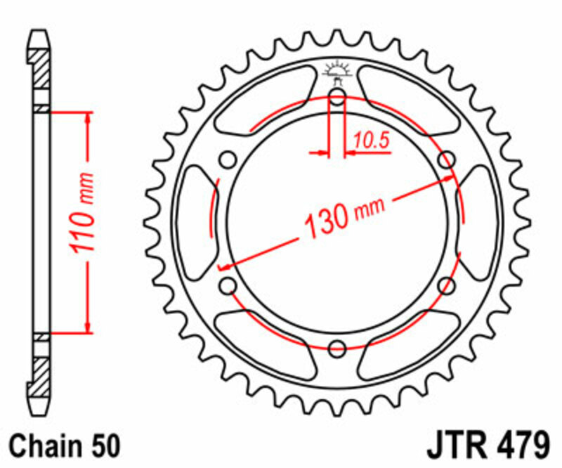 Couronne JT SPROCKETS acier standard 479 - 530 
