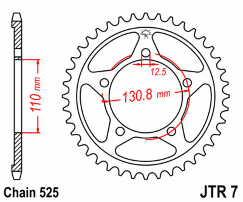 Couronne JT SPROCKETS acier standard 7 - 525 