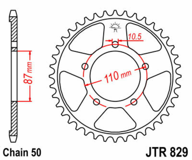 Couronne JT SPROCKETS acier standard 829 - 530 