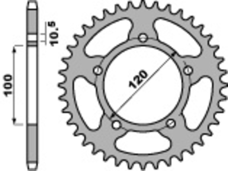 Couronne PBR acier C45 standard 4396 - 520 