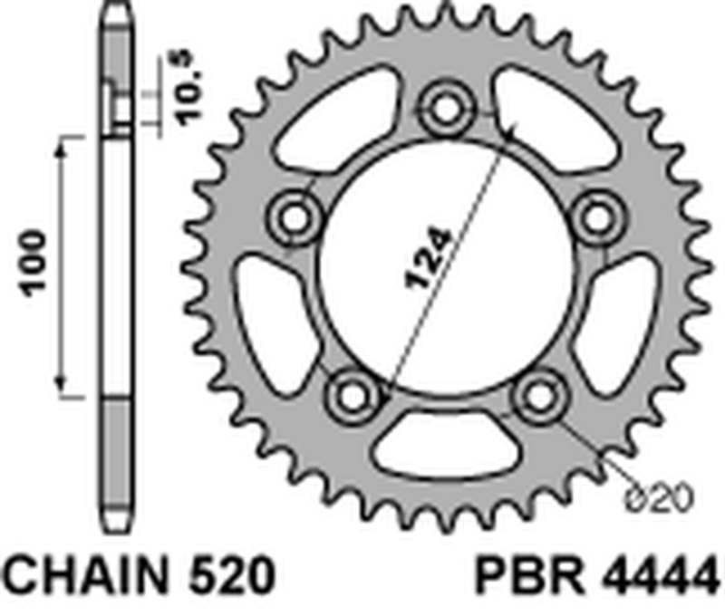 Couronne PBR acier C45 standard 4444 - 520 