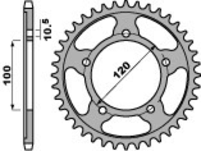 Couronne PBR acier C45 standard 4447 - 525 
