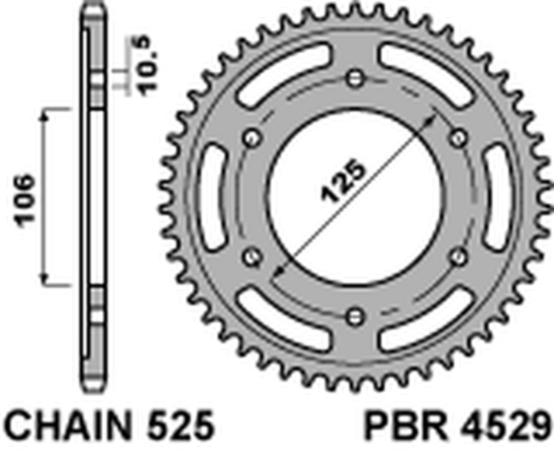 Couronne PBR acier C45 standard 4529 - 525 