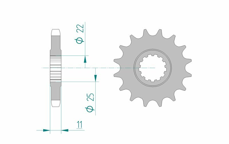 Pignon AFAM acier standard 21602 - 530 