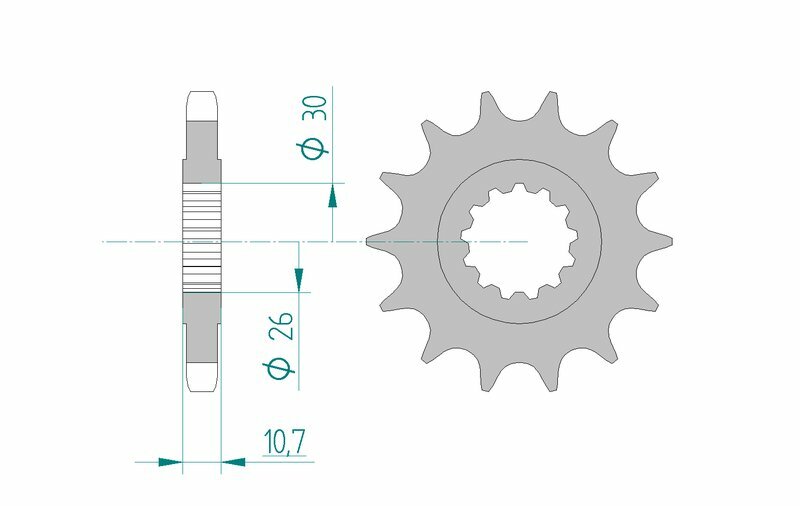 Pignon AFAM acier standard 21801 - 530 