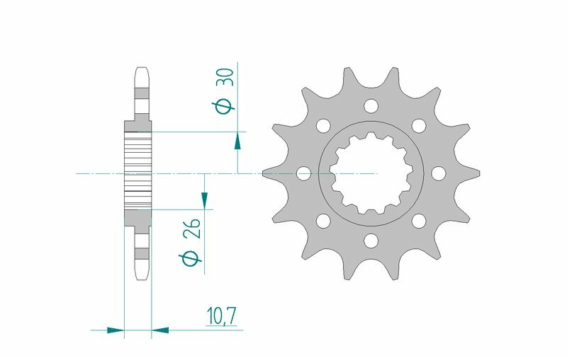 Pignon AFAM acier Racing 21804 - 520 