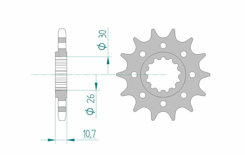 Pignon AFAM acier standard 21805 - 525 