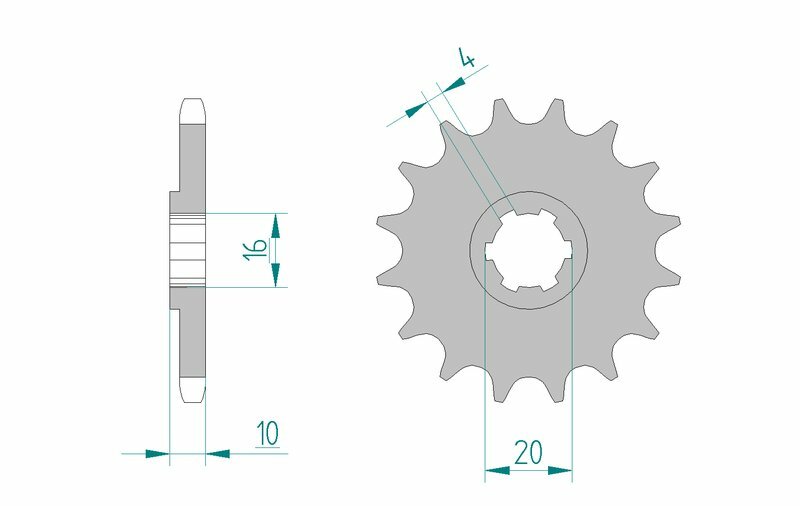 Pignon AFAM acier standard - 428 