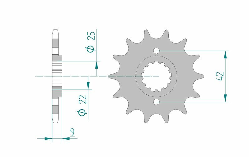 Pignon AFAM acier standard 24502 - 520 