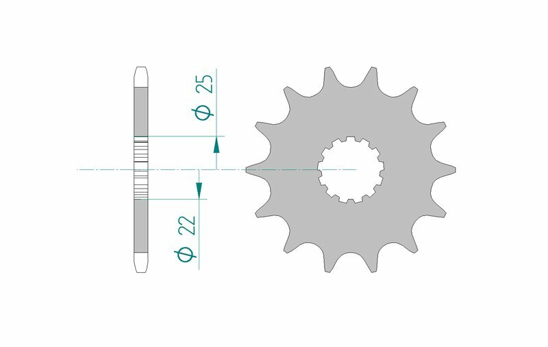 Pignon AFAM acier anti-boue 27500 - 520 