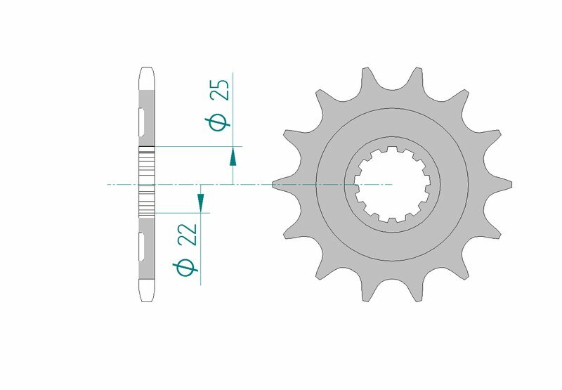 Pignon AFAM acier anti-boue 27502 - 520 