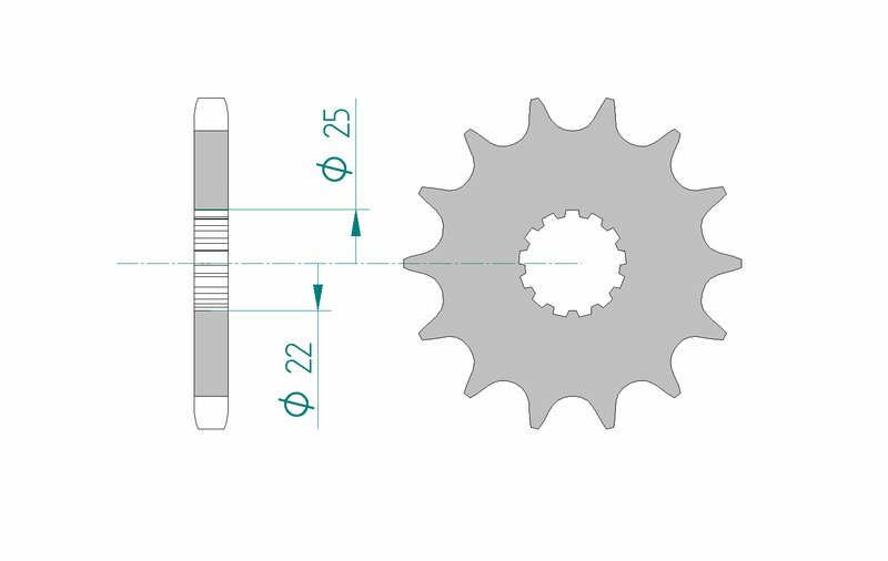 Pignon AFAM acier standard 28400 - 530 