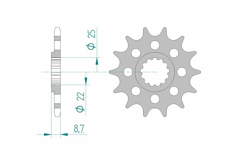Pignon AFAM acier standard 28402 - 520 