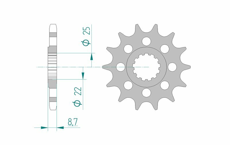 Pignon AFAM acier standard 28403 - 525 