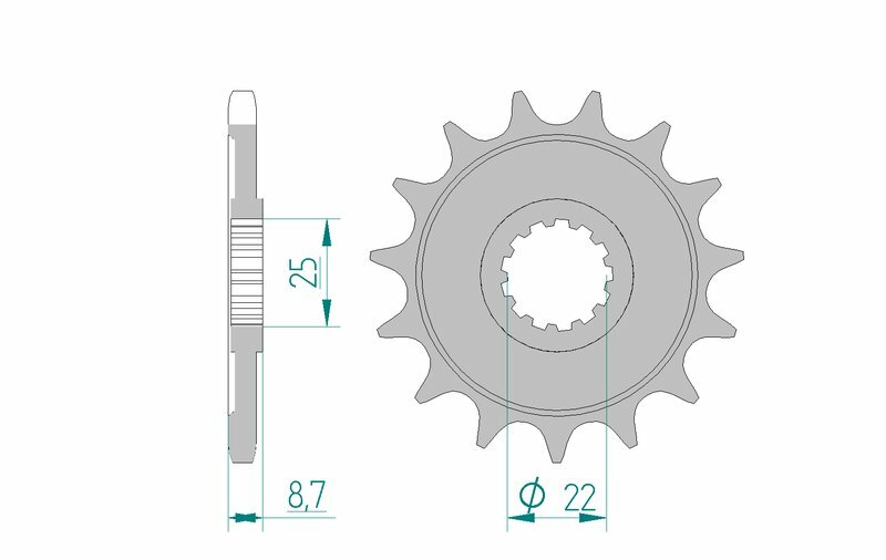 Pignon AFAM acier standard 28405 - 525 