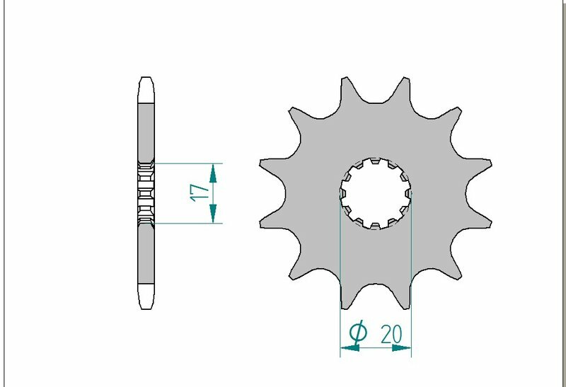Pignon AFAM acier standard 40300 - 520 