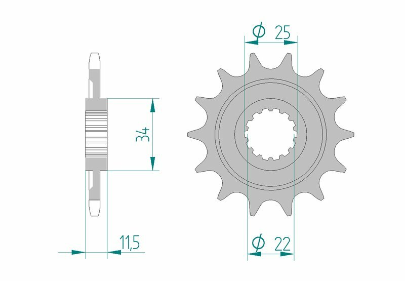 Pignon AFAM acier standard 43400 - 520 