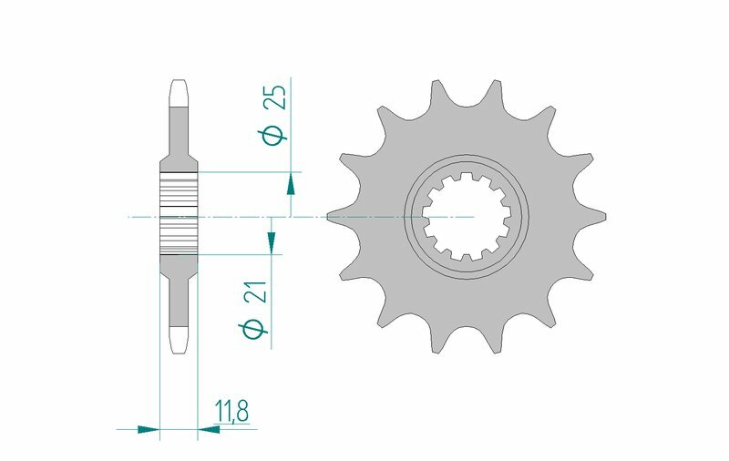 Pignon AFAM acier standard 64302 - 520 