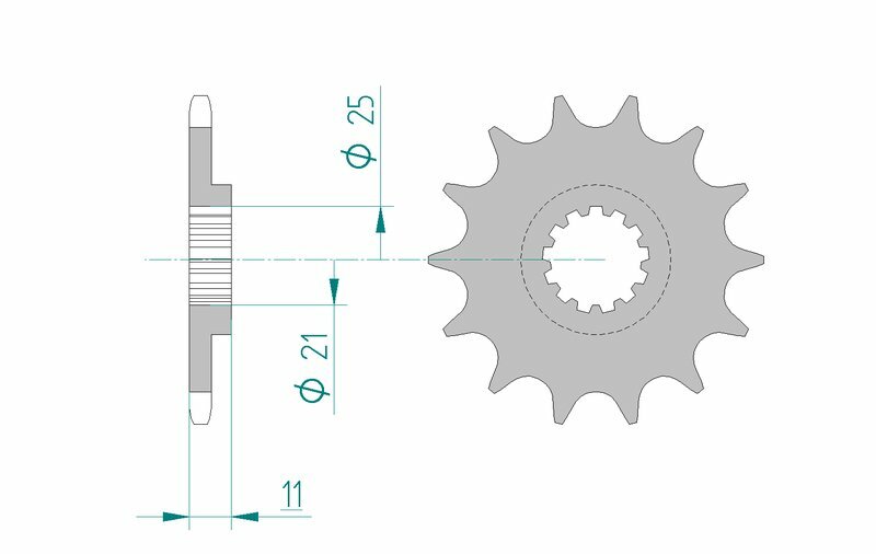 Pignon AFAM acier standard 70600 - 520 