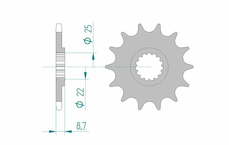 Pignon AFAM acier anti-boue 73301 - 520 
