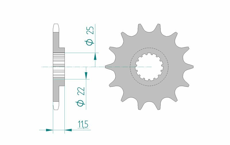 Pignon AFAM acier standard 73303 - 520 
