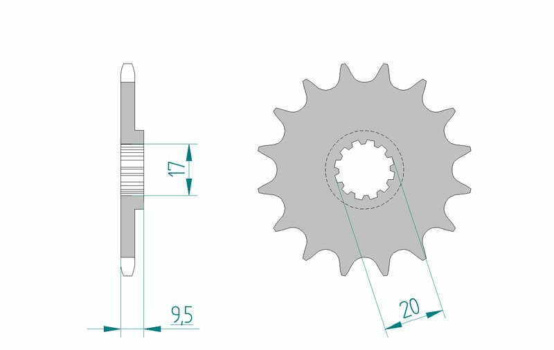 Pignon AFAM acier anti-boue 94120 - 420 