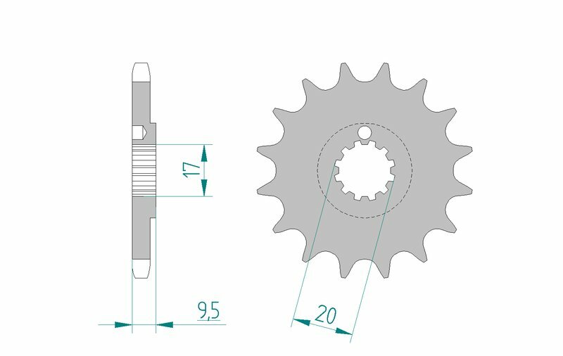 Pignon AFAM acier anti-boue 94202 - 428 