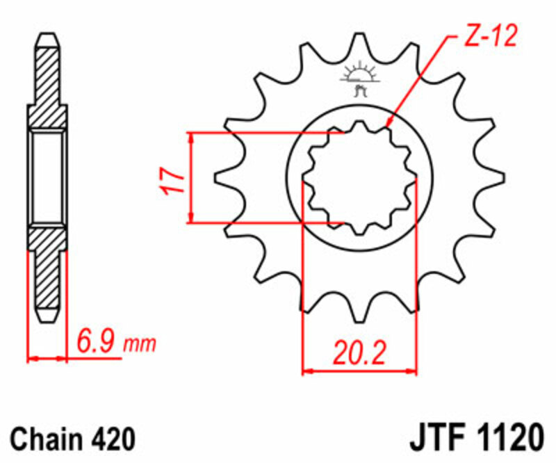Pignon JT SPROCKETS acier standard 1120 - 420 