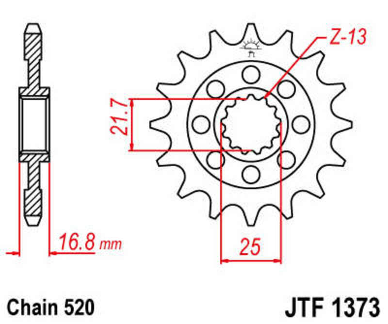 Pignon JT SPROCKETS acier standard 1373 - 520 