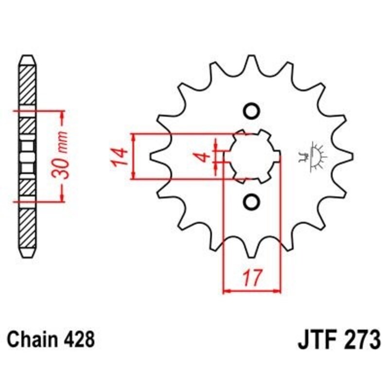 Pignon JT SPROCKETS acier standard 273 - 428 