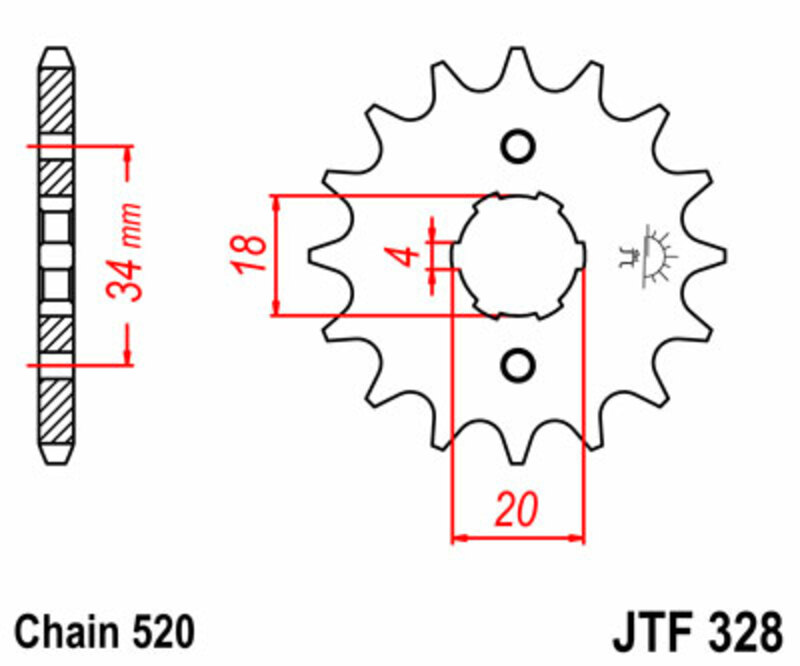 Pignon JT SPROCKETS acier standard 328 - 520
